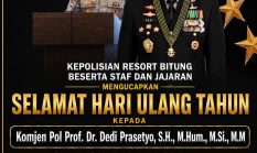 Kapolres Bitung Beserta Jajaran Sampaikan Ucapan Selamat Ulang Tahun kepada Wakapolri Komjen Pol. Prof. Dr. Prasetyo   ‎